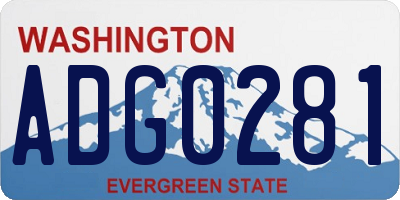 WA license plate ADG0281