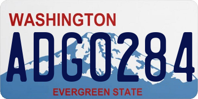 WA license plate ADG0284