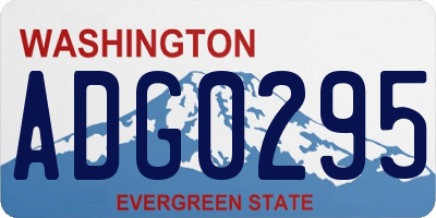 WA license plate ADG0295