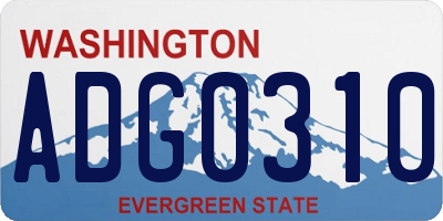 WA license plate ADG0310