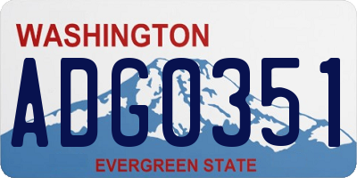 WA license plate ADG0351