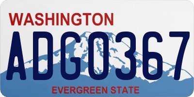 WA license plate ADG0367