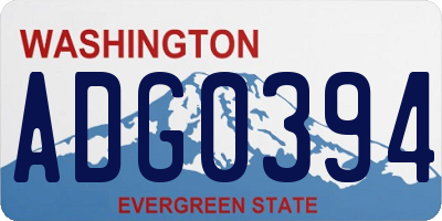 WA license plate ADG0394