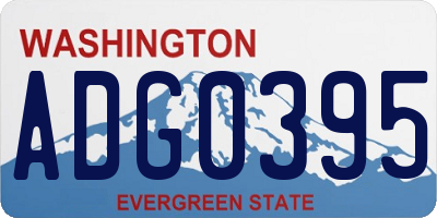 WA license plate ADG0395