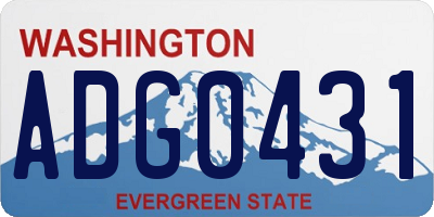 WA license plate ADG0431