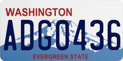 WA license plate ADG0436