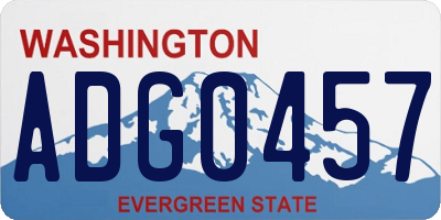 WA license plate ADG0457