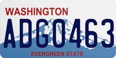 WA license plate ADG0463