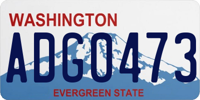 WA license plate ADG0473
