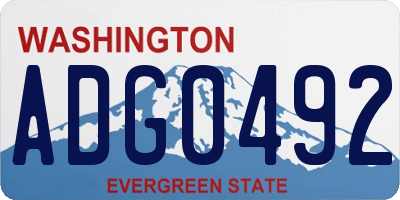 WA license plate ADG0492
