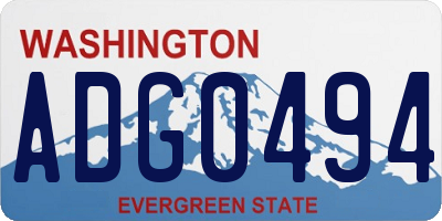 WA license plate ADG0494
