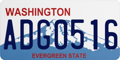 WA license plate ADG0516