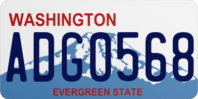 WA license plate ADG0568