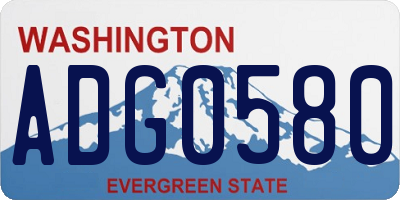 WA license plate ADG0580
