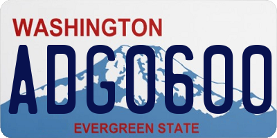 WA license plate ADG0600