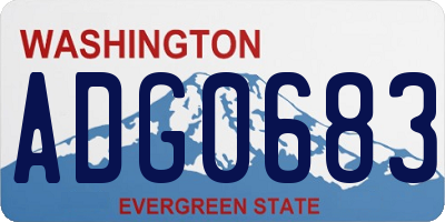 WA license plate ADG0683