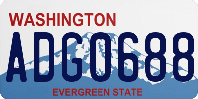 WA license plate ADG0688