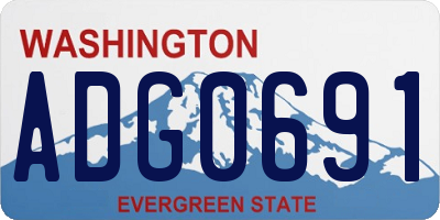 WA license plate ADG0691