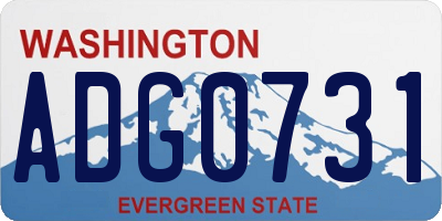 WA license plate ADG0731