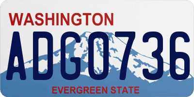 WA license plate ADG0736