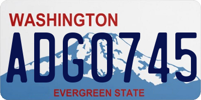 WA license plate ADG0745