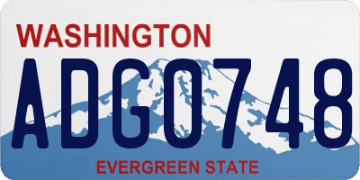 WA license plate ADG0748
