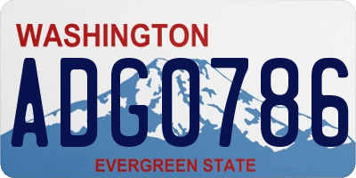 WA license plate ADG0786