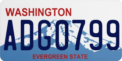 WA license plate ADG0799