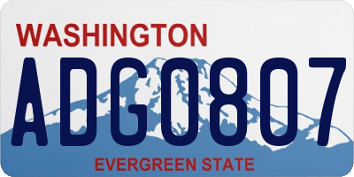 WA license plate ADG0807