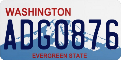 WA license plate ADG0876