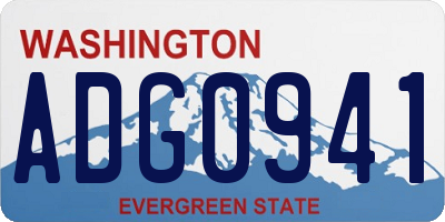 WA license plate ADG0941