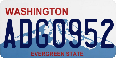 WA license plate ADG0952