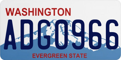 WA license plate ADG0966