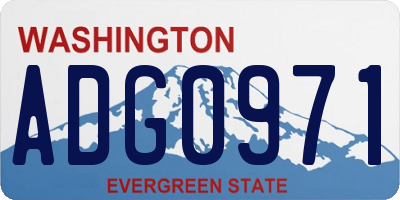 WA license plate ADG0971