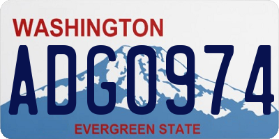 WA license plate ADG0974