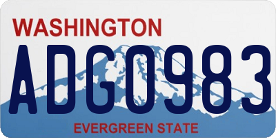 WA license plate ADG0983