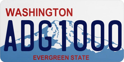 WA license plate ADG1000