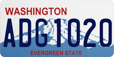 WA license plate ADG1020