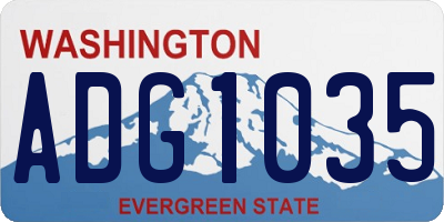 WA license plate ADG1035