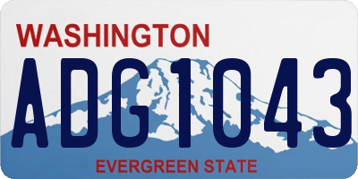 WA license plate ADG1043