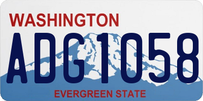 WA license plate ADG1058