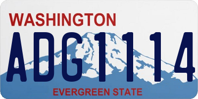 WA license plate ADG1114