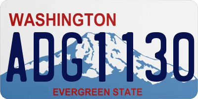 WA license plate ADG1130