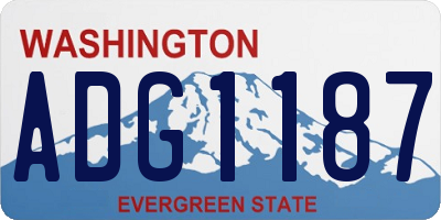 WA license plate ADG1187