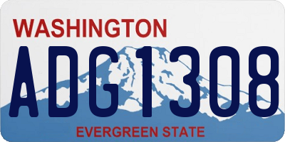 WA license plate ADG1308