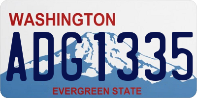 WA license plate ADG1335