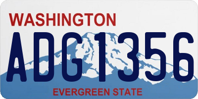 WA license plate ADG1356