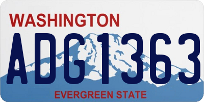 WA license plate ADG1363