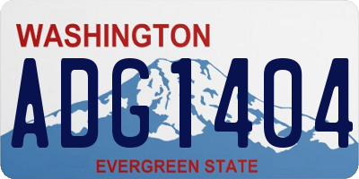 WA license plate ADG1404