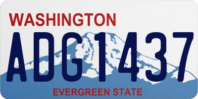 WA license plate ADG1437